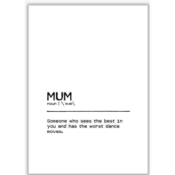 East Urban Home Mum Best Definition Quote Typography Wayfair.co.uk
